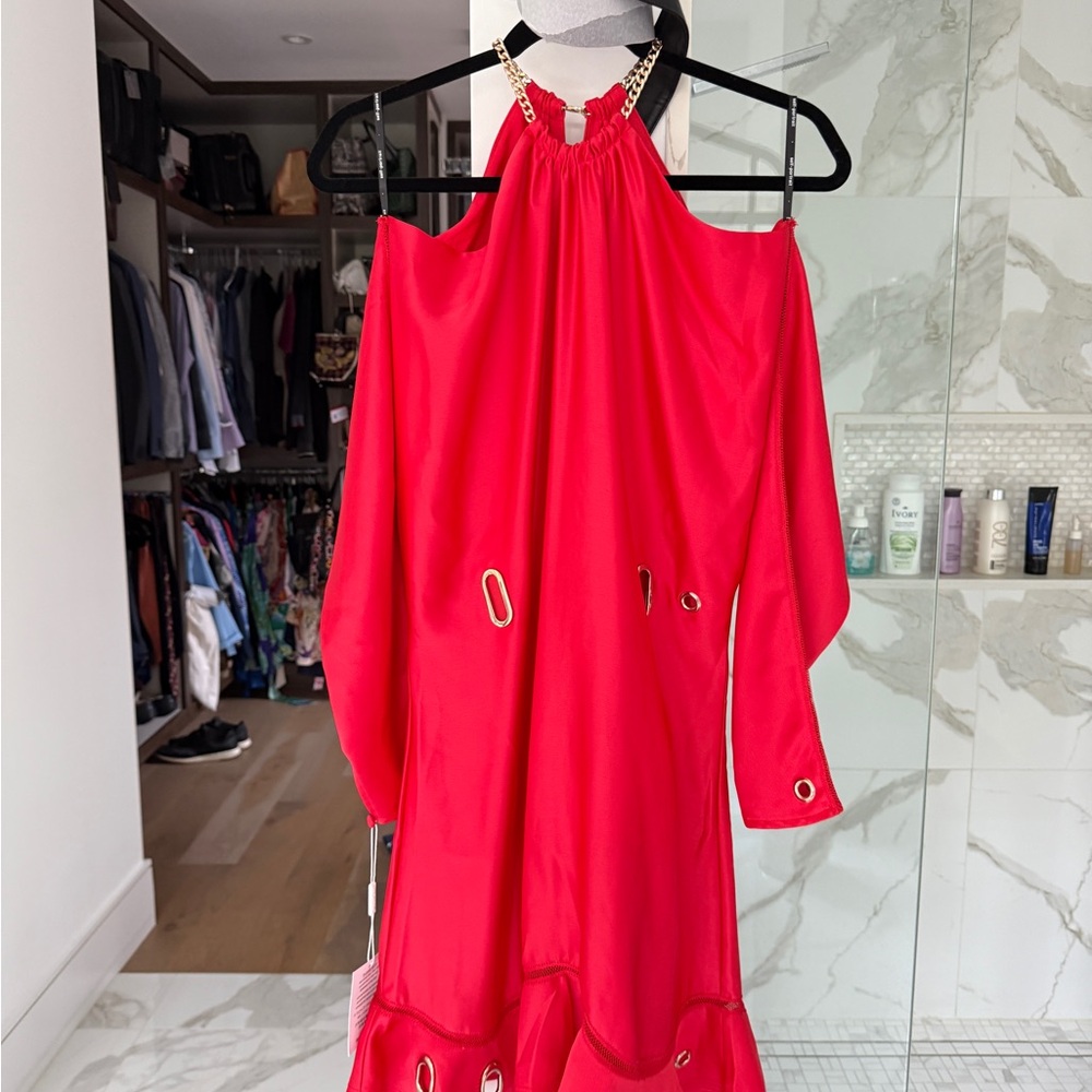 Self-Portrait Vibrant Red Dress